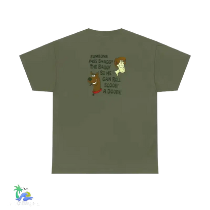 Unisex Heavy Cotton Tee Scooby stoner tee - Military Green / S - T-Shirt
