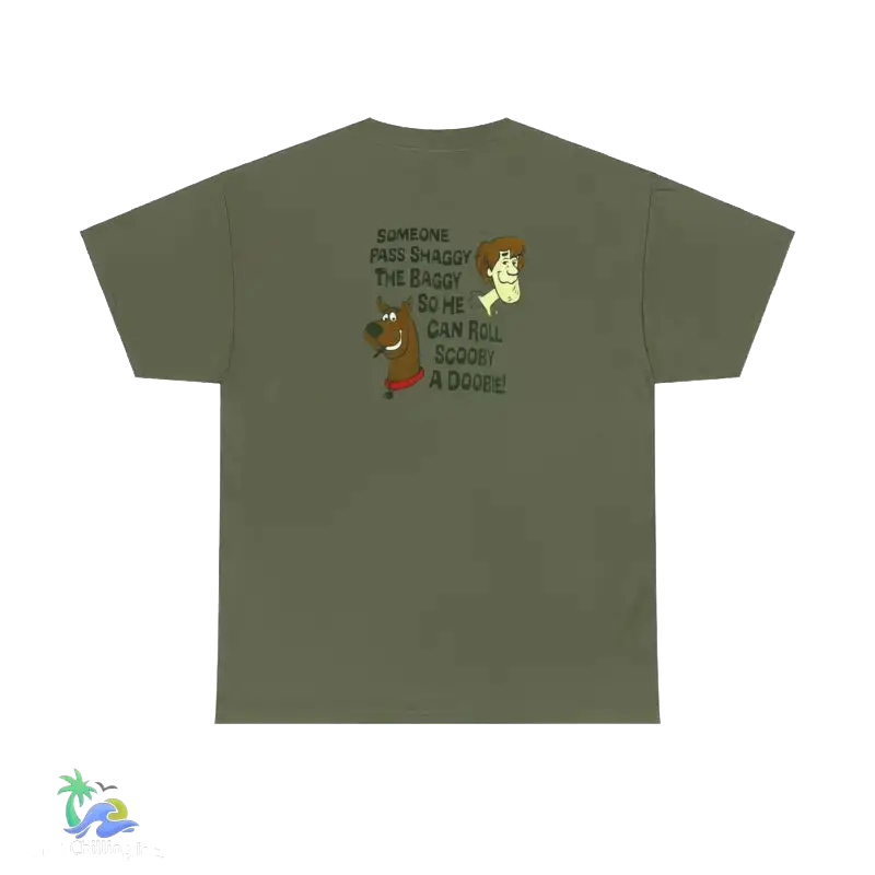 Unisex Heavy Cotton Tee Scooby stoner tee - Military Green / S - T-Shirt