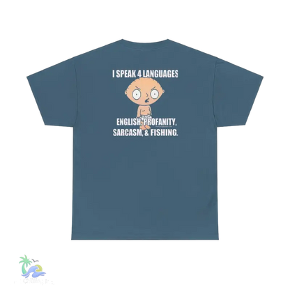 a blue t - shirt with an image of a monkey on it