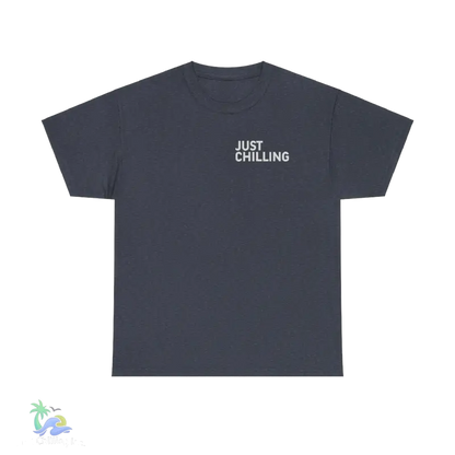 a dark t - shirt with the words just chillin on it