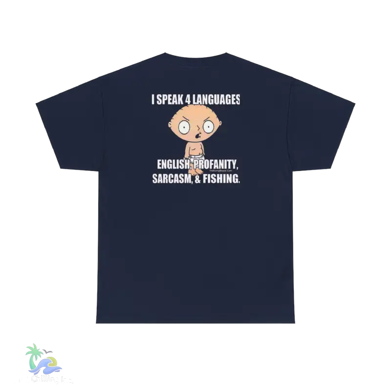 a navy t - shirt with an image of a monkey on it