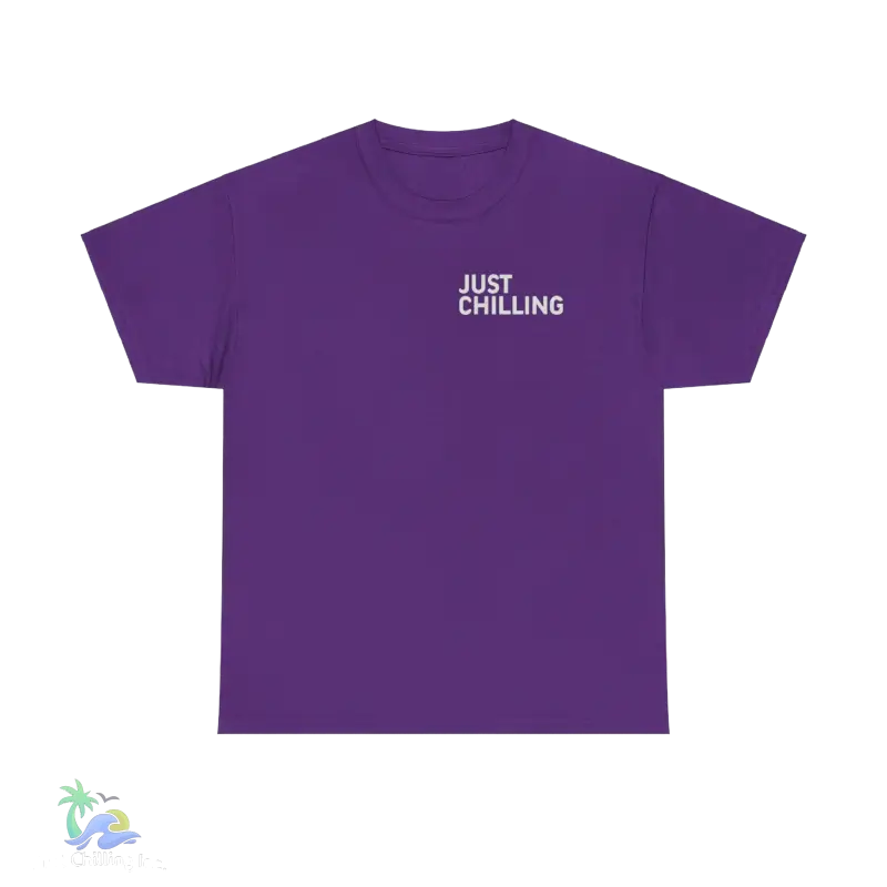 a purple t - shirt that says just chillin