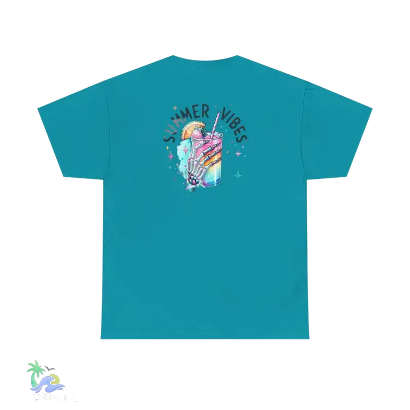Unisex Heavy Cotton Tee- Summer Vibes unisex - Tropical Blue / S - T-Shirt