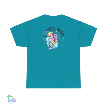 Unisex Heavy Cotton Tee- Summer Vibes unisex - Tropical Blue / S - T-Shirt