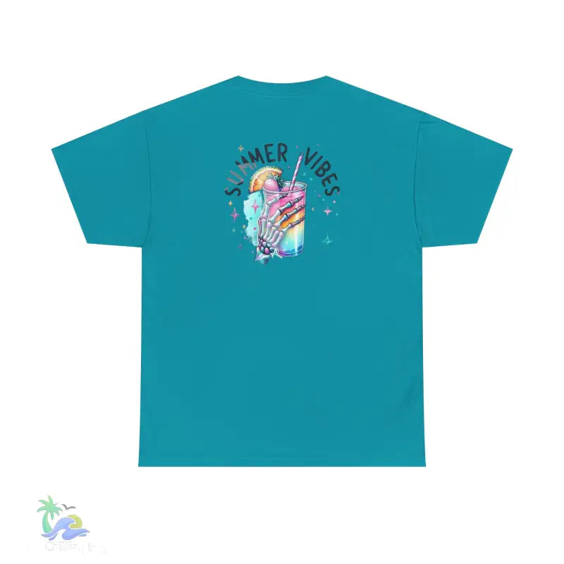 Unisex Heavy Cotton Tee- Summer Vibes unisex - Tropical Blue / S - T-Shirt