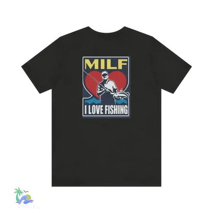 Unisex Jersey Short Sleeve Tee Man I love Fishing - Black Heather / XS - T-Shirt