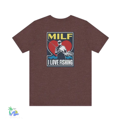Unisex Jersey Short Sleeve Tee Man I love Fishing - Heather Maroon / XS - T-Shirt