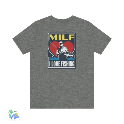 Unisex Jersey Short Sleeve Tee Man I love Fishing - Deep Heather / XS - T-Shirt