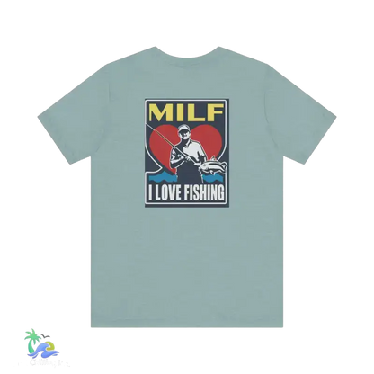 Unisex Jersey Short Sleeve Tee Man I love Fishing - Heather Blue Lagoon / XS - T-Shirt