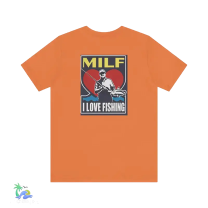Unisex Jersey Short Sleeve Tee Man I love Fishing - Burnt Orange / XS - T-Shirt