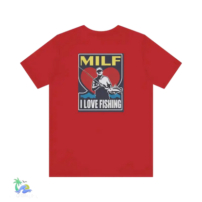 Unisex Jersey Short Sleeve Tee Man I love Fishing - Red / XS - T-Shirt
