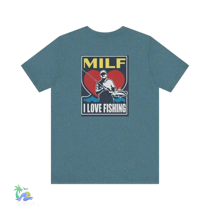 Unisex Jersey Short Sleeve Tee Man I love Fishing - Heather Deep Teal / XS - T-Shirt