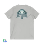 Unisex V-Neck Tee – Lightweight Cotton Jersey Shirt | Modern Retail Fit - Just Chilling Inc.