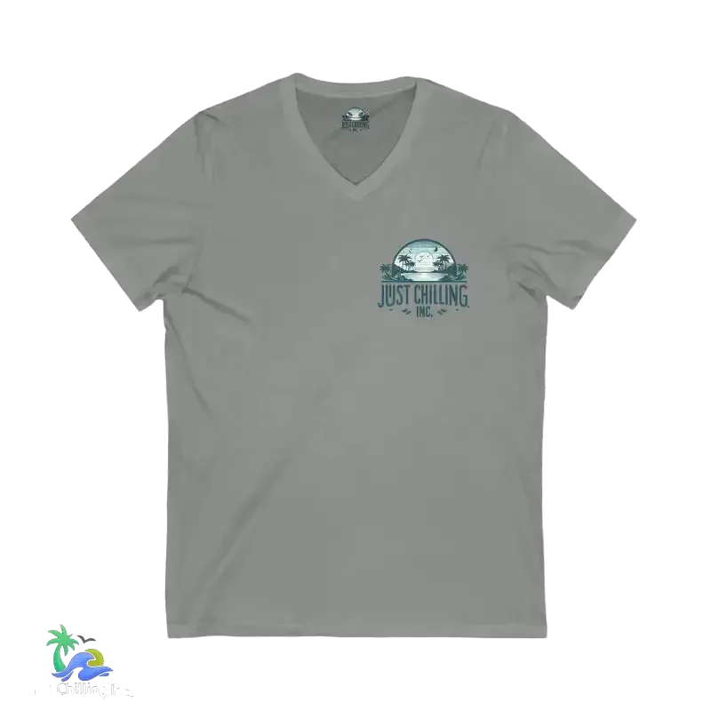 Unisex V-Neck Tee – Lightweight Cotton Jersey Shirt | Modern Retail Fit - Just Chilling Inc.
