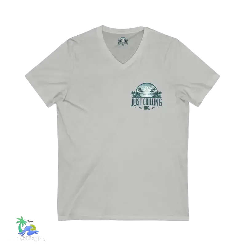 Unisex V-Neck Tee – Lightweight Cotton Jersey Shirt | Modern Retail Fit - Just Chilling Inc.