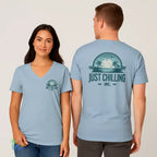 Unisex V-Neck Tee – Lightweight Cotton Jersey Shirt | Modern Retail Fit - Just Chilling Inc.