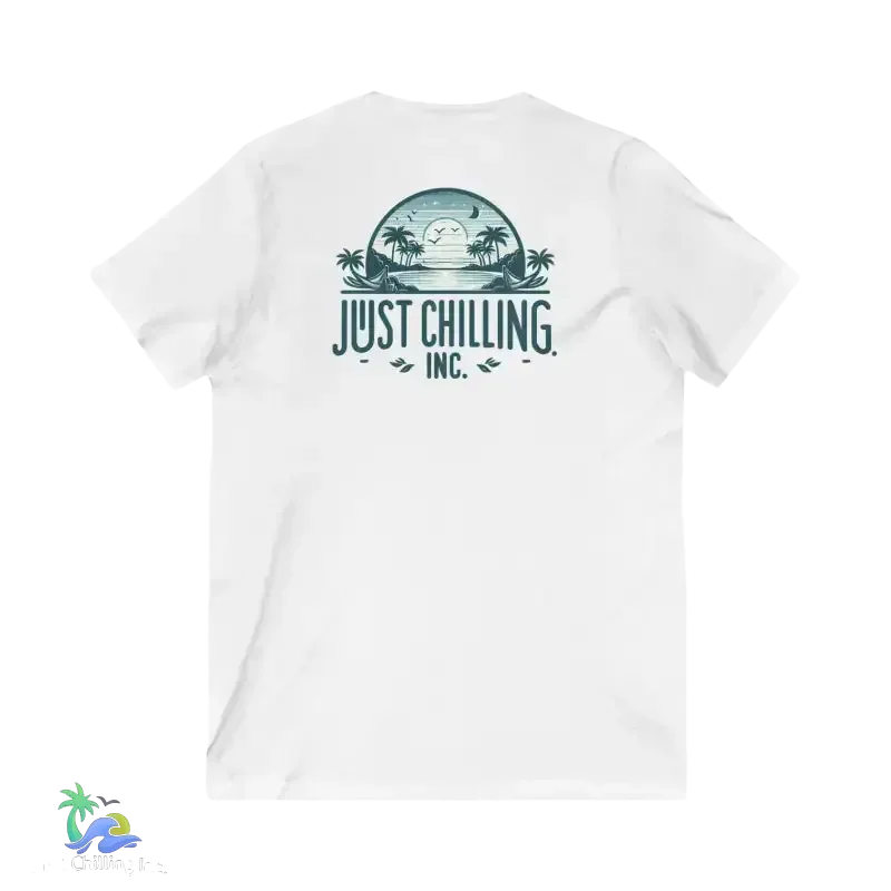 Unisex V-Neck Tee – Lightweight Cotton Jersey Shirt | Modern Retail Fit - Just Chilling Inc.
