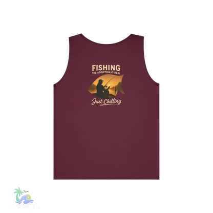 Unisex Jersey Tank - ’Just Chilling’ & Fishing Addiction Graphic Tee - Tank Top