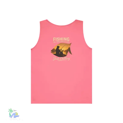 Unisex Jersey Tank - ’Just Chilling’ & Fishing Addiction Graphic Tee - Tank Top