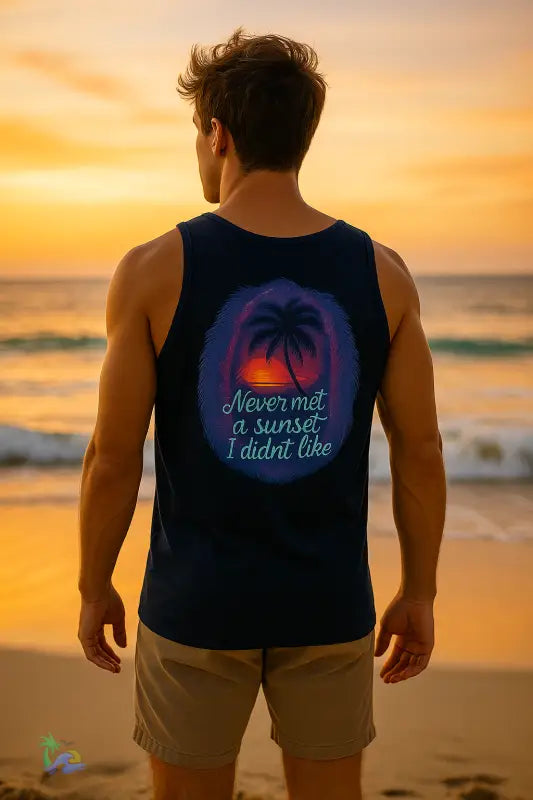 Unisex Jersey Tank - ’Never Met a Sunset I Didn’t Like’ - Tank Top