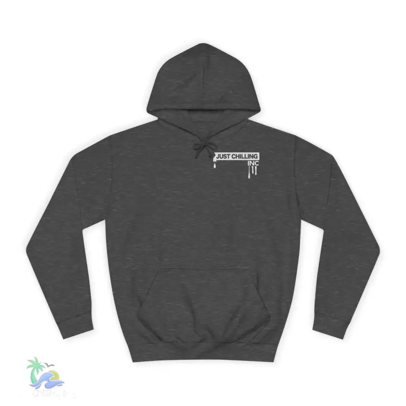 Gray hooded sweatshirt.