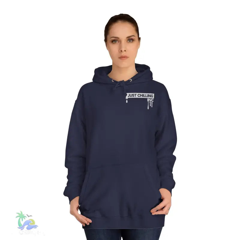 Navy blue hoodie.
