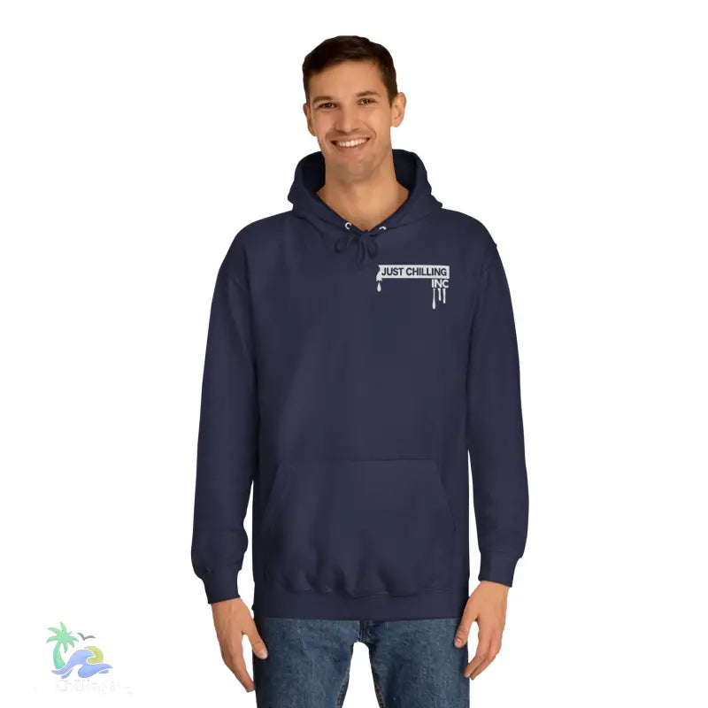 Navy blue hoodie.