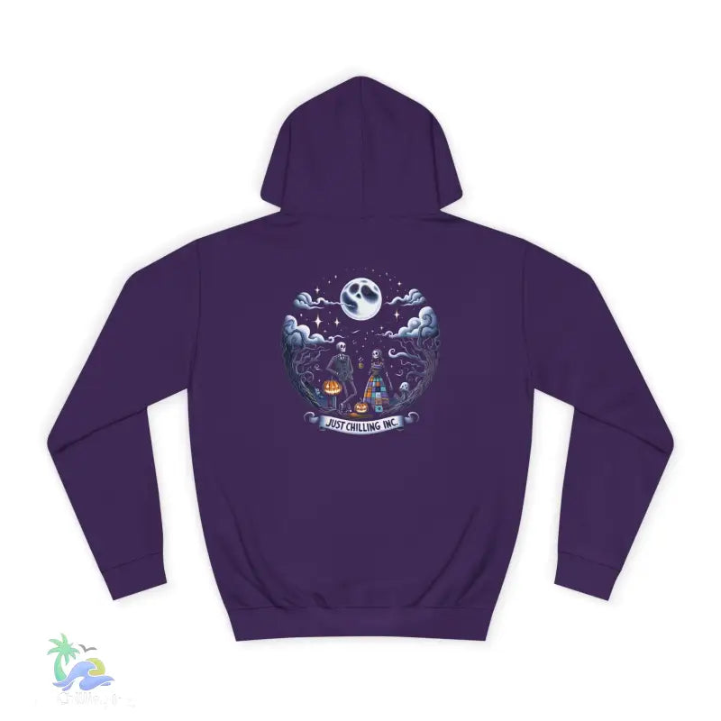 Purple Halloween hoodie.
