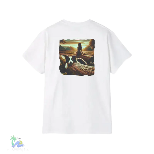 Unisex Ultra Cotton Tee a girl and her dog just chilling - Just Chilling Inc.Just Chilling Inc.