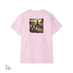 Unisex Cotton Tee – Classic Crew Neck Cotton T-Shirt With Sunset Dog Graphic - Just Chilling Inc.