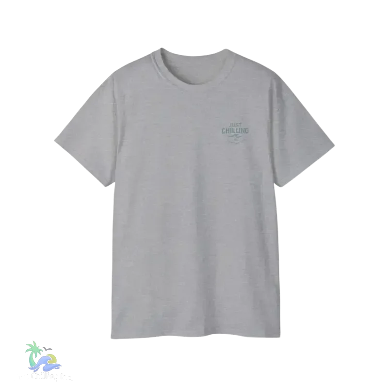 Unisex Cotton Tee – Classic Crew Neck Cotton T-Shirt With Sunset Dog Graphic - Just Chilling Inc.