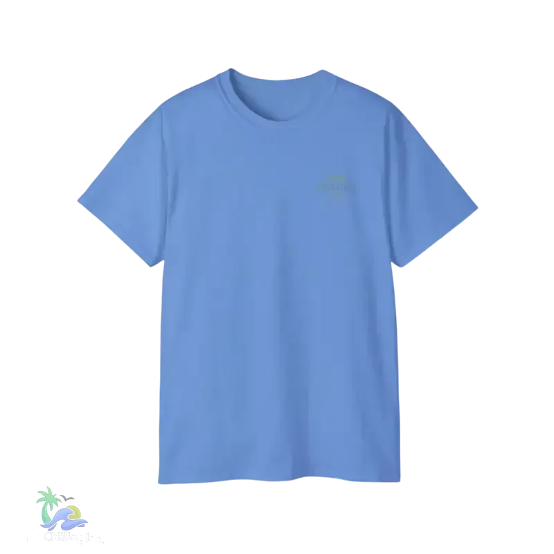 Unisex Cotton Tee – Classic Crew Neck Cotton T-Shirt With Sunset Dog Graphic - Just Chilling Inc.