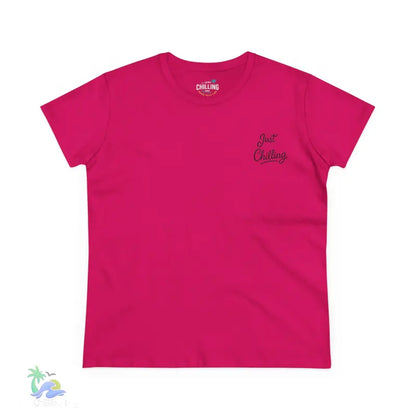 Women’s Inspirational Cotton Tee - Just Chilling & John 3:16 Design - S / Heliconia - T-Shirt