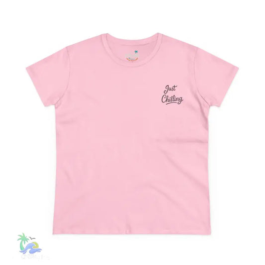 Women’s Inspirational Cotton Tee - Just Chilling & John 3:16 Design - S / Light Pink - T-Shirt