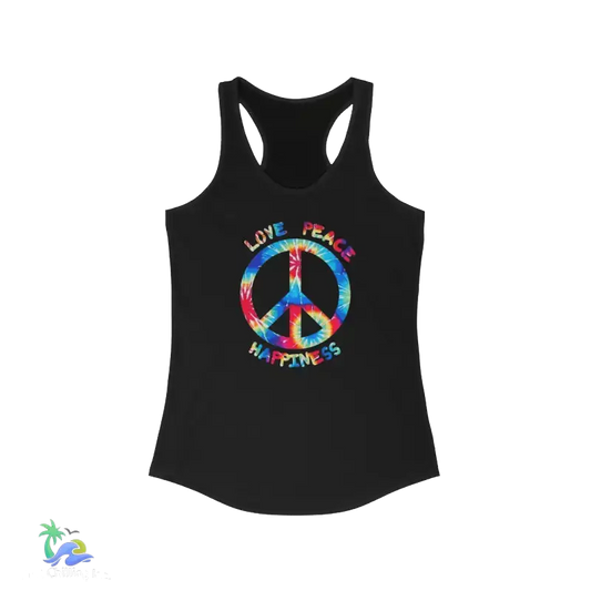 Women's Peace, Love, and Happiness Graphic Tank Top – Comfort and Positive Vibes - Just Chilling Inc.Just Chilling Inc.