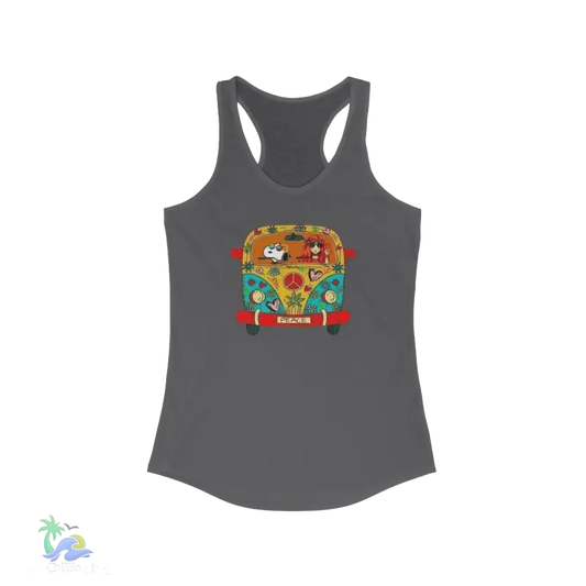 Women's Racerback Tank – 'Thank Peace' Hippie Van Design for Boho Style and Comfort - Just Chilling Inc.Just Chilling Inc.