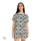 Women's Short Pajama Set – Cozy Sleepwear with Ribbed Collar & Relaxed Fit - Just Chilling Inc.