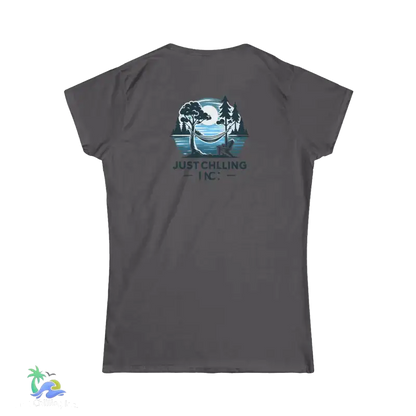 Women’s Softstyle Tee Just chilling by the lake in a hammock - Charcoal / S - T-Shirt