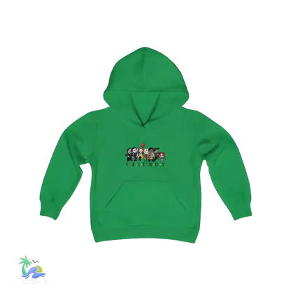 Youth Heavy Blend Hooded Sweatshirt all your favorite friends - Irish Green / S - Kids clothes