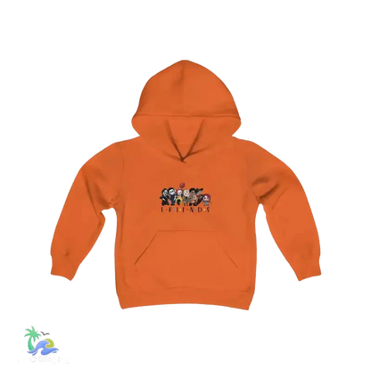Youth Heavy Blend Hooded Sweatshirt all your favorite friends - Orange / S - Kids clothes