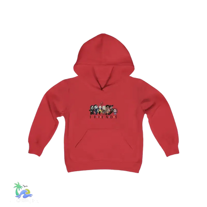 Youth Heavy Blend Hooded Sweatshirt all your favorite friends - Red / S - Kids clothes